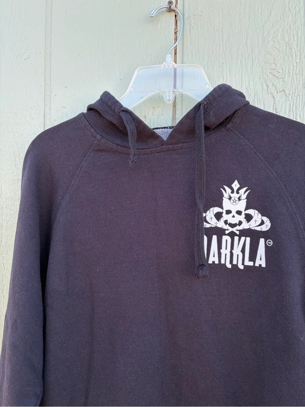 Darkla kinds Black Hooded Pullover Sweatshirt Size S